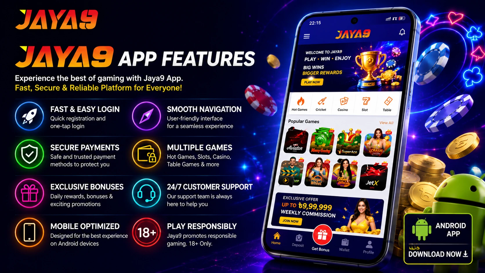 Jaya9 App Features
