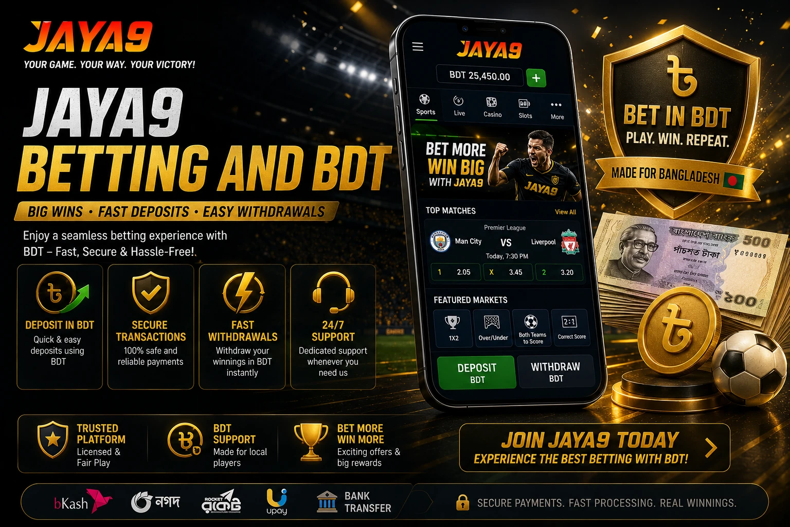 Jaya9 Betting and BDT
