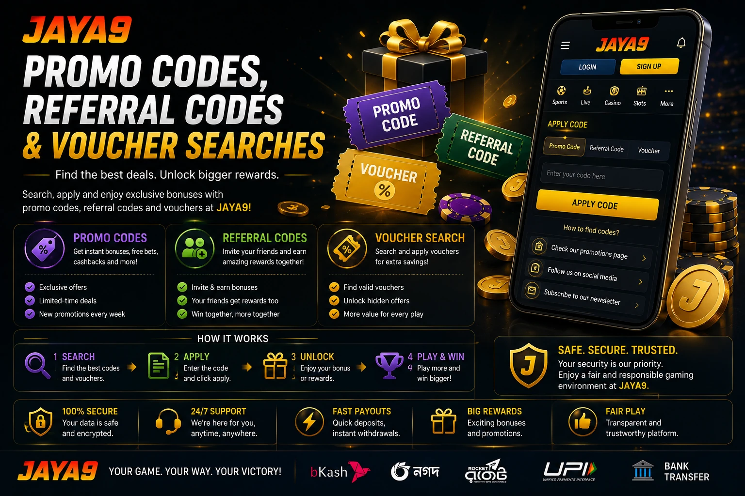 Promo Codes, Referral Codes and Voucher Searches